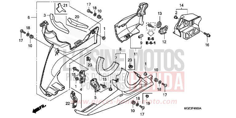UNTERER WINDLAUF von VFR1200F DCT DARKNESS BLACK METALLIC (NH463) von 2013